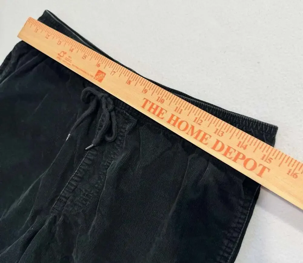 RVCA Men’s Small Black Corduroy Shorts Elastic Waist Drawstring Cotton Stretch